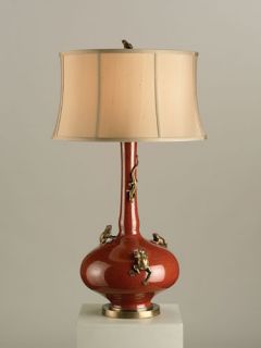 Chameleon 1 Light Table Lamps in Red/Antique Brass 6327