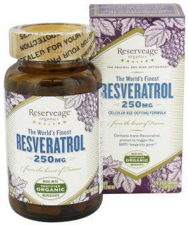 ReserveAge Organics   Resveratrol 250 mg.   120 Vegetarian Capsules