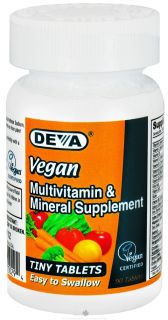 Deva Nutrition   Vegan Multivitamin & Mineral Supplement Tiny Tablets   90 Tablets