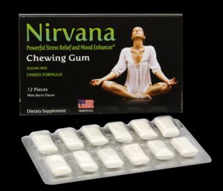 Neutralean   Nirvana Sugarless Gum Natural Relief for Stress Depression and Anxiety Mint Burst Flavor   12 Piece(s) (Formerly Natural Burst)