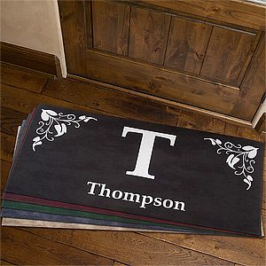 Large Personalized Family Doormats   Elegant Monogram