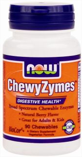 NOW Foods   ChewZymes Digestive Health Berry   90 Chewable Tablets