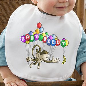 Personalized Baby Bibs   Floating Zoo Animals