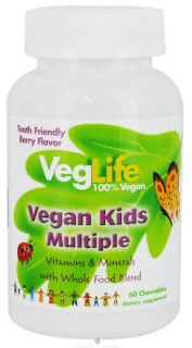 VegLife   Vegan Kids Multiple Berry   60 Chewable Tablets