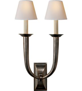 Studio French Deco Horn 2 Light Wall Sconces in Bronze With Wax S2021BZ NP