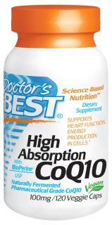 Doctors Best   High Absorption CoQ10 100 mg.   120 Vegetarian Capsules