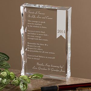 Personalized Graduation Gifts   Secrets of Success Keepsake