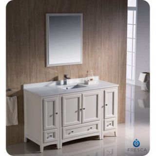 Fresca Oxford 54 Traditional Bathroom Vanity with 2 Side Cabinets   Antique Whi