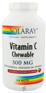 Solaray   Vitamin C Chewable Natural Cherry Flavor 500 mg.   100 Chewable Wafers