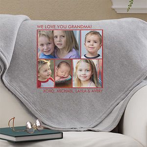 Photo Collage Personalized Blankets   5 Pictures