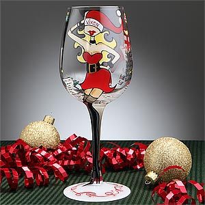Santas Helper Christmas Wine Glass