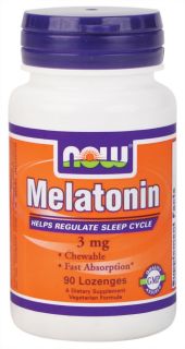 NOW Foods   Melatonin 3 mg.   90 Lozenges