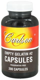 Carlson Labs   Empty Gelatin Capsules Size 2 Small   200 Capsules