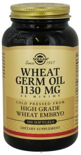Solgar   Wheat Germ Oil Cold Pressed 1130 mg.   100 Softgels