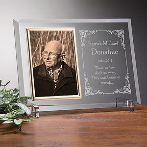 Personalized Memorial Glass Picture Frame   Walking Beside Me