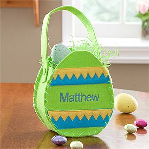 Personalized Easter Egg Treat Bag   Green