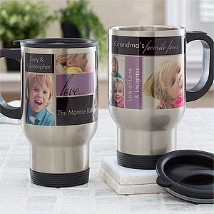 Personalized Photo Collage Travel Mugs   Favorite Faces