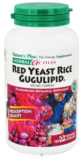 Natures Plus   Herbal Actives Red Yeast Rice/Gugulipid Complex 450 mg.   120 Vegetarian Capsules