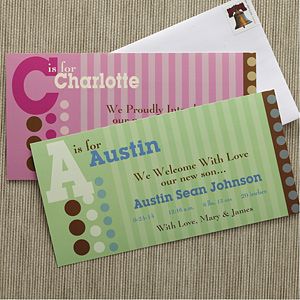 Personalized Birth Announcements   Alphabet Name