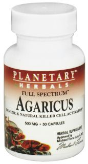 Planetary Herbals   Agaricus Full Spectrum 500 mg.   30 Capsules