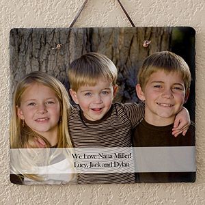 Personalized Photo Wall Plaque   Vertical Slate