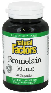 Natural Factors   Bromelain 500 mg.   90 Capsules