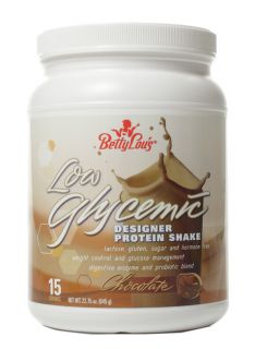 Betty Lous   Low Glycemic Designer Protein Shake 15 Servings Chocolate   22.75 oz.