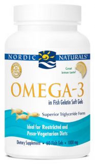 Nordic Naturals   Omega 3 in Fish Gelatin Capsules 1000 mg.   60 Softgels