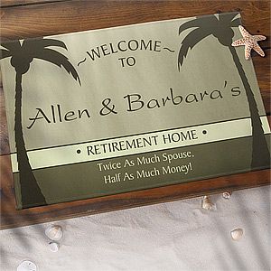Personalized Retirement Doormat   Were Retired