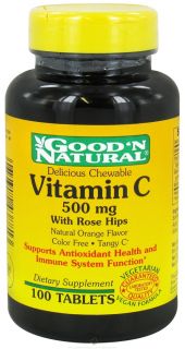 Good N Natural   Chewable Vitamin C with Rose Hips Orange Flavor 500 mg.   100 Tablets