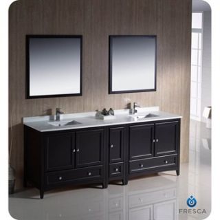 Fresca Oxford 84 Traditional Double Sink Bathroom Vanity with Side Cabinet   Es