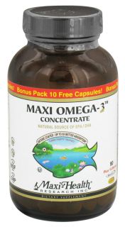 Maxi Health Research Kosher Vitamins   Maxi Omega 3 Concentrate 90 + 10 Bonus Pack   100 Softgels