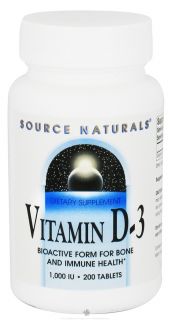 Source Naturals   Vitamin D 1000 IU   200 Tablets