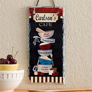 Personalized Kitchen Wall Slate   Family Bistro