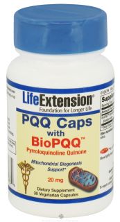 Life Extension   PQQ Caps with BioPQQ 20 mg.   30 Vegetarian Capsules