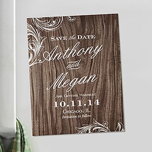 Personalized Wedding Save The Date Magnets   Wood Carving