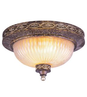 Seville 3 Light Semi Flush Mounts in Palacial Bronze With Gilded Accents 8543 64