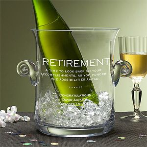 Personalized Crystal Chiller Ice Bucket Retirement Gift