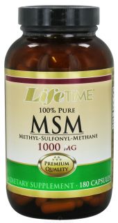 LifeTime Vitamins   100% Pure MSM 1000 mg.   180 Capsules