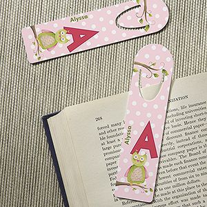 Personalized Kids Bookmarks   Owls