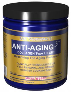 Dr. Venessas Formulas   Anti Aging 3 Collagen Powder Mixed Berry   300 Grams