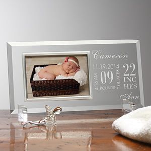 Engraved Glass Baby Picture Frames   Babys Birth