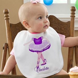 Personalized Baby Bibs for Girls   Princess or Ballerina