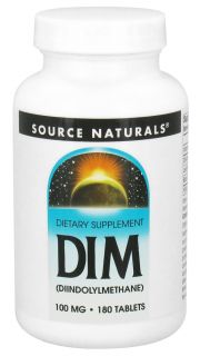 Source Naturals   DIM Diindolylmethane 100 mg.   180 Tablets