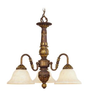 Sovereign 3 Light Chandeliers in Crackled Greek Bronze With Aged Gold Accents 8303 30