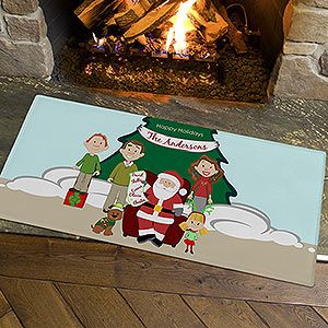 Large Personalized Christmas Doormats   Picture With Santa
