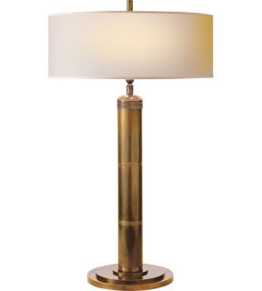 Thomas Obrien Longacre 2 Light Table Lamps in Hand Rubbed Antique Brass TOB3001HAB NP