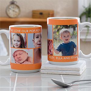 5 Photo Collage Large Personalized Photo Coffee Mugs   Picture Perfect