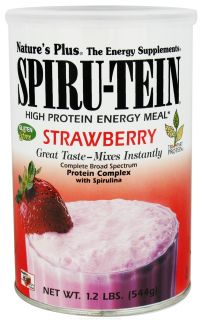 Natures Plus   Spiru Tein High Protein Energy Meal Strawberry   1.2 lbs.