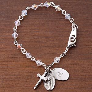 Personalized Christening Gifts   Babys First Rosary Bracelet